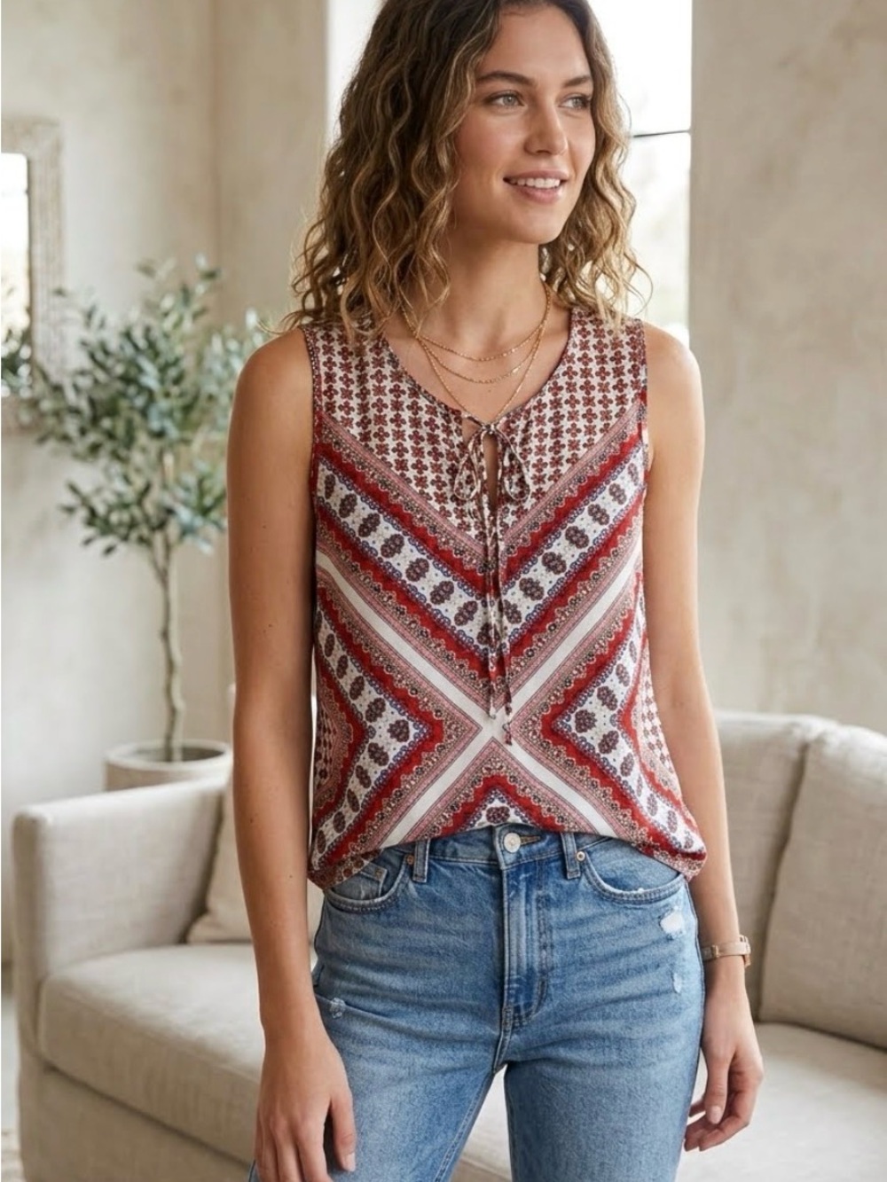 Artisan NY sleeveless tunic shirt blouse